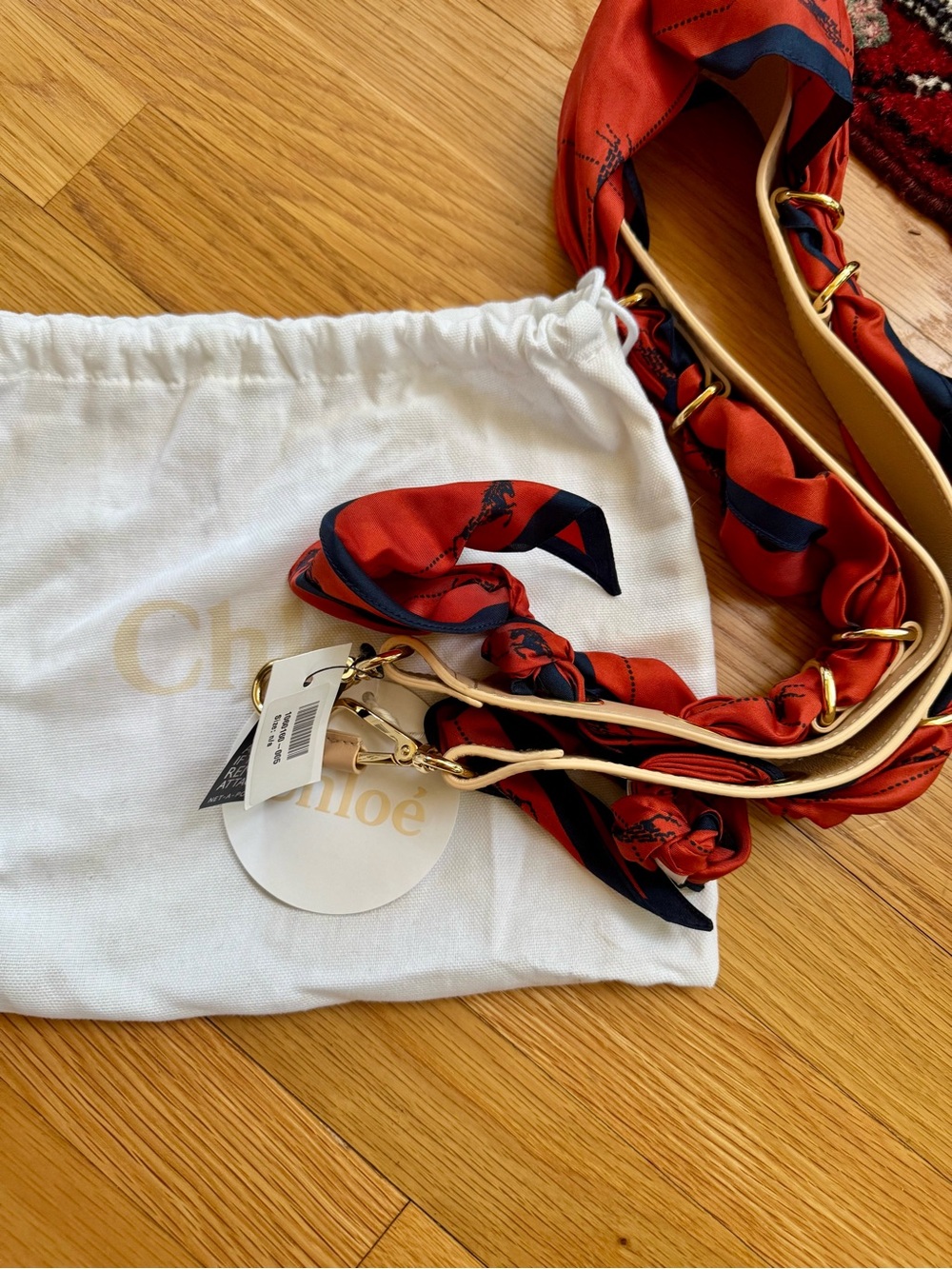 Chloé RARE Calfskin Silk Scarf bag strap - Picture 9 of 9